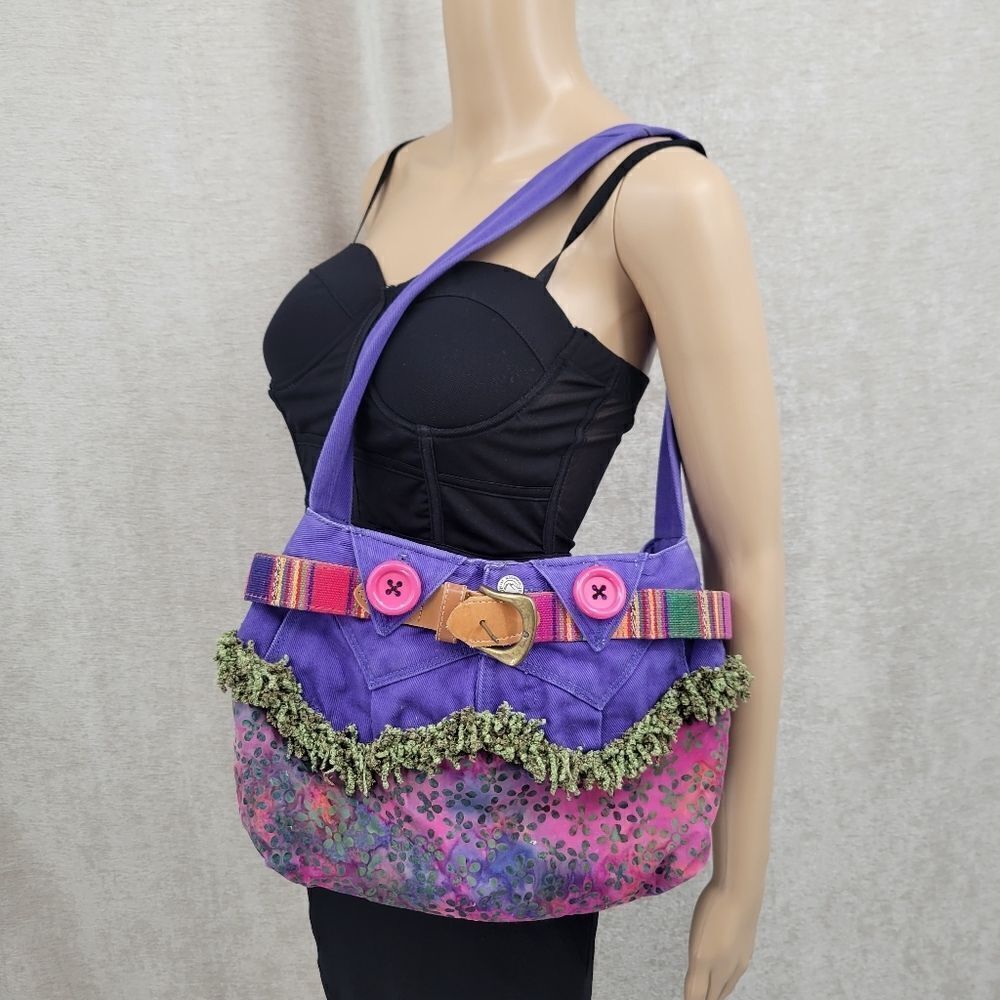 Rocky Mountain Jeans Rockies Upcycled Purse OOAK Purple